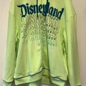 2024 Unisex Disneyland Resorts Neon Lime Full Zip Hoodie Jacket Lime Green NEW